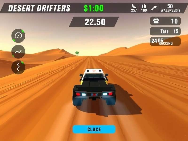 Desert Drifters gameplay screenshot showing desert racing